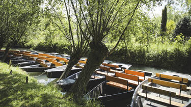 Boats on the canals of the Marais Poitevin